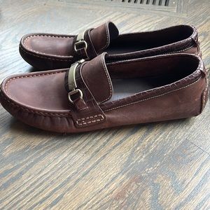 Men’s Cole Haan Somerset Bit II Brown Leather/Croc Print Driving Shoe Size 9.5M